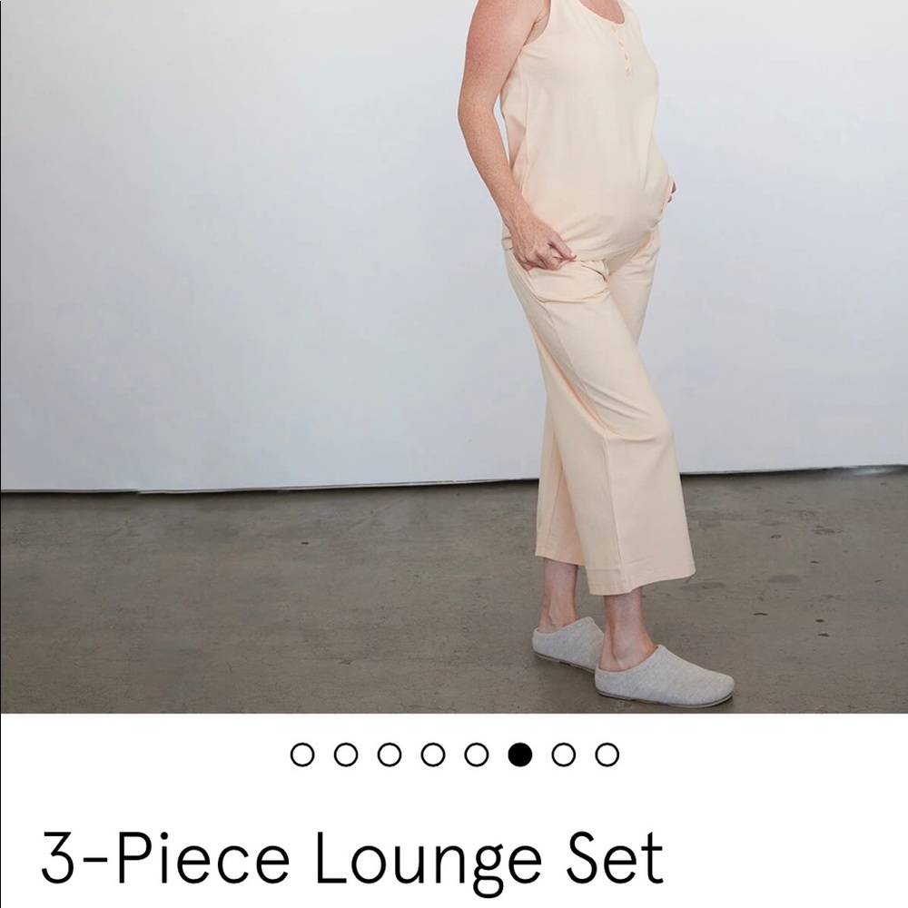 Storq Maternity 3-Piece Lounge Set. Apricot.